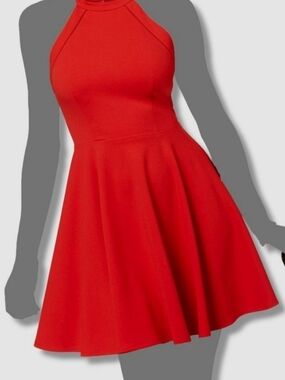 Darling Red Halter Fit & Flare Mini Dress sz 5/6, fits sz 2, open sexy back